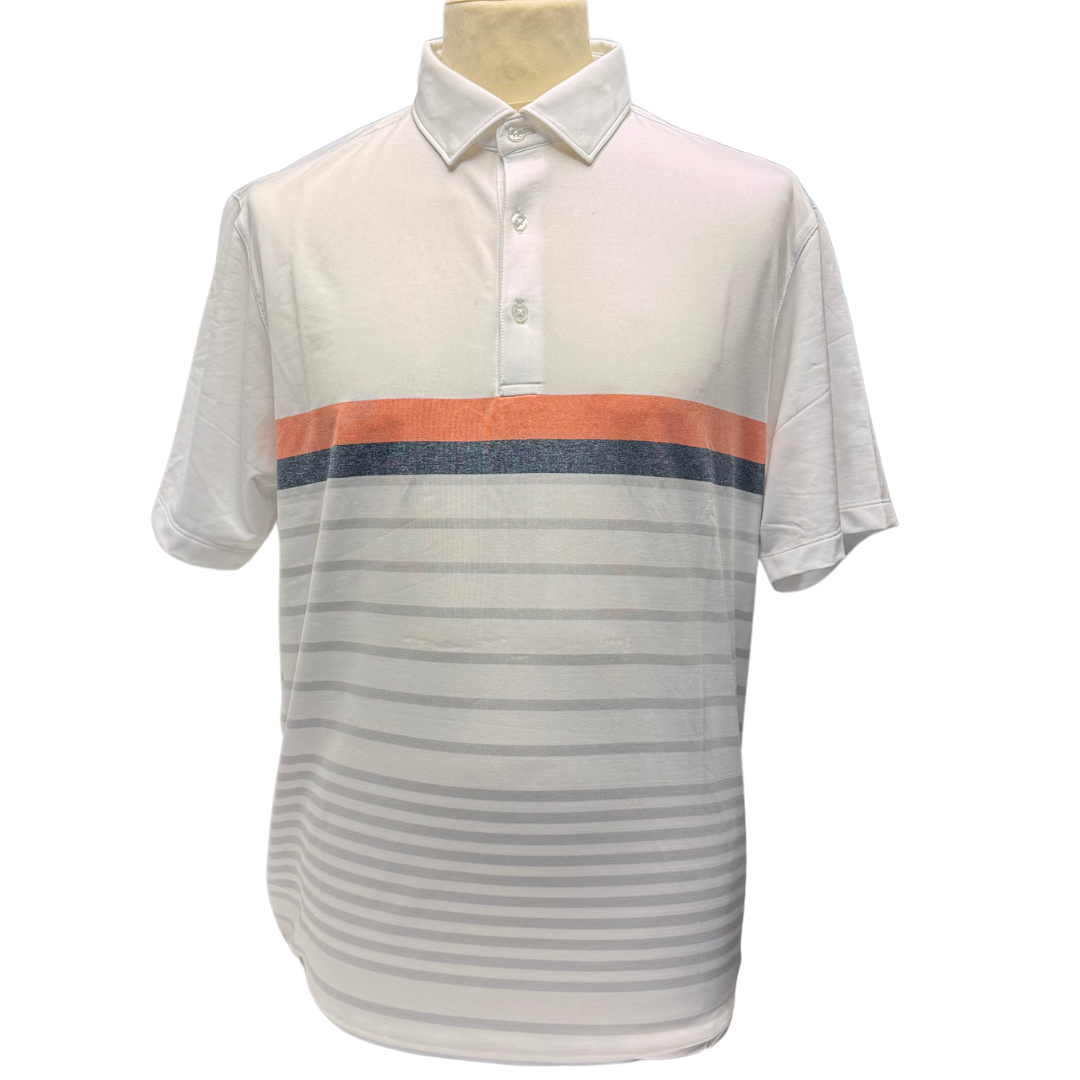 2025 Sub70 Tour Classic Polo Stripe #5 White/ Orange Stripe