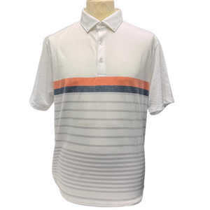 2025 Sub70 Tour Classic Polo Stripe #5 White/ Orange Stripe