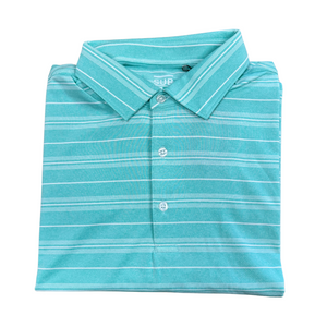 2025 Sub70 Tour Classic Polo Stripe #9 Turquoise/ White Stripe + FREE SUB70 GOLF CAP🚨