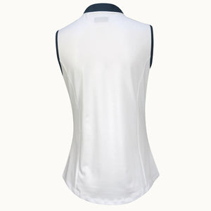 Callaway Golf Ladies Engineered Fading Sleeveless Polo - Brilliant White - CGKSD027