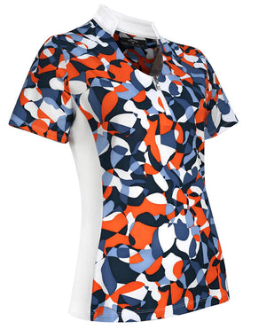 Callaway Ladies Abstract Floral Polo - Blue Indigo -CGKSD019