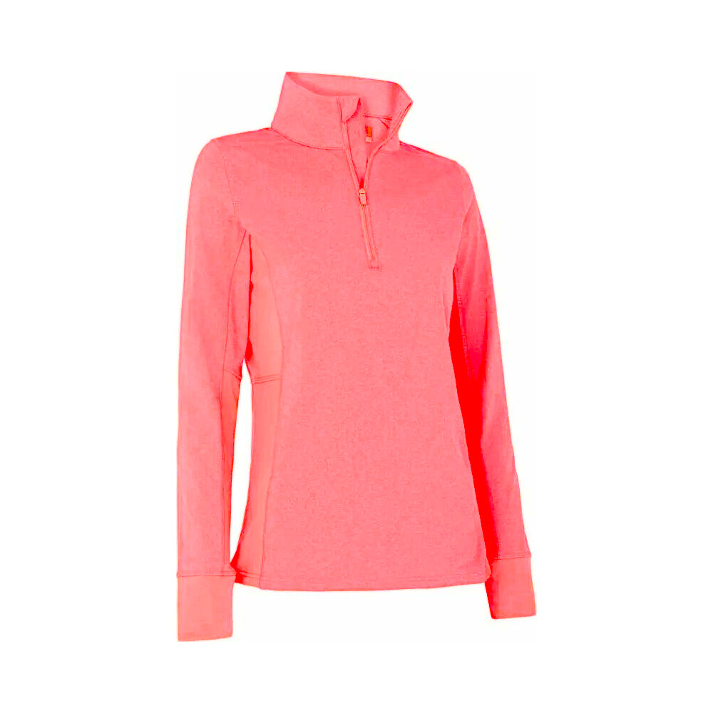 Callaway Space Dye Heather Aquapel Thermal 1/4 Zip Coral Paradise Heather - CGKFC082