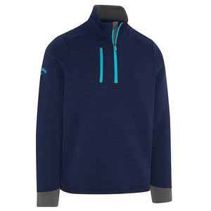 Callaway Mens Midweight Textured 1/4 Zip Golf Fleece - CGKFD038 - Peacoat/Scuba Blue