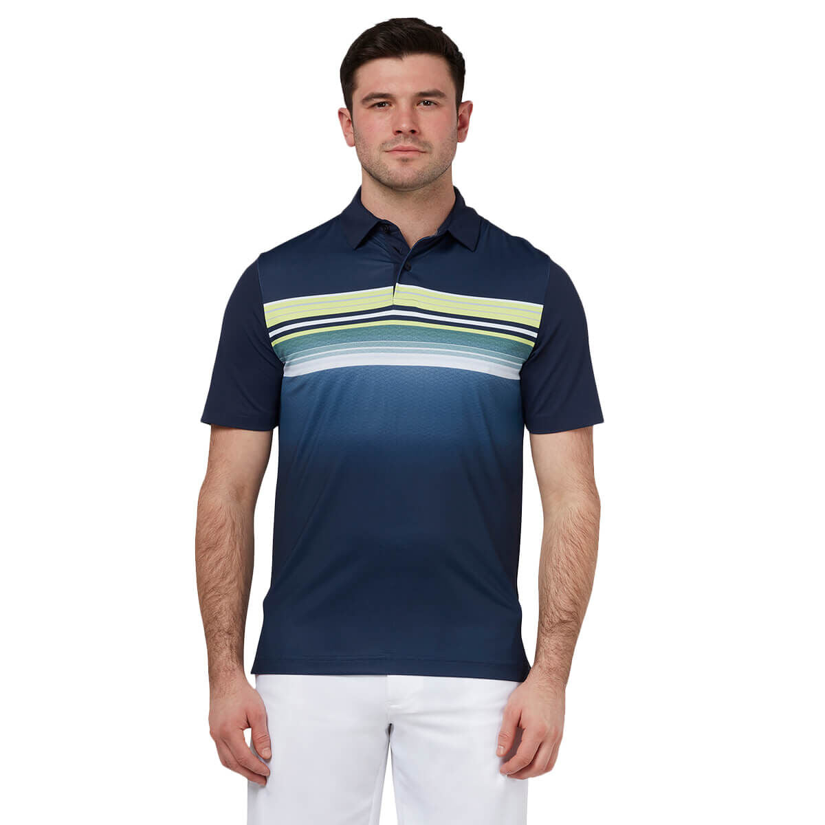 Callaway Golf Mens Fluid Stripe Print Engineered Ventilated Polo Shirt - CGKSD093 - MEDIUM ONLY!!