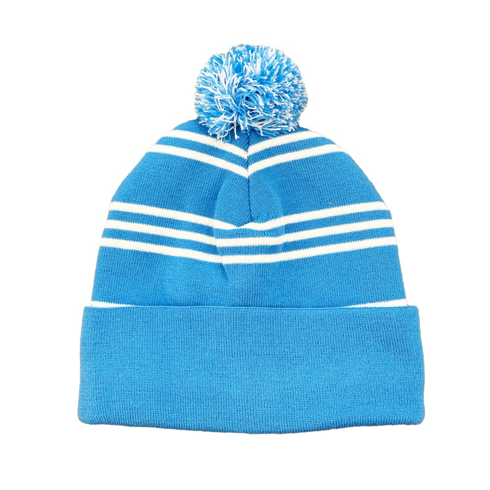 Pale blue bobble hat on sale