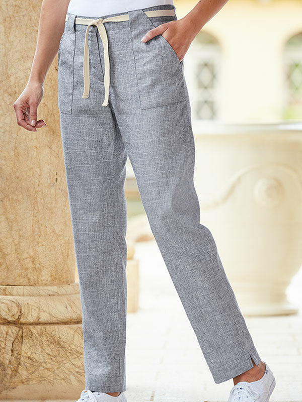 Slim Gray Linen-blend Suit Pant | Express