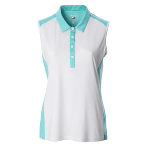 JRB Ladies 2022 Collection Golf Polo - White / Aqua