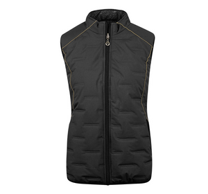 Island Green Womens 2021 Reversible Quilted Thermal Golf Gilet - IGLVST2090 - SMALL ONLY/ BLACK & GOLD