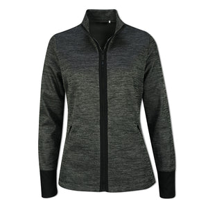 Callaway Ladies Dual Action Full Zip Fleece - Black Heather - CGJFA068