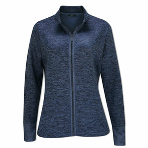 Callaway Ladies Dual Action Full Zip Fleece - Peacoat Heather - CGJFA068