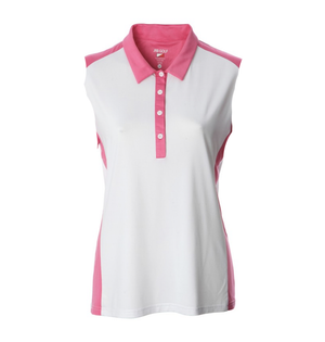 JRB Ladies 2022 Collection Golf Polo - White/ Pink