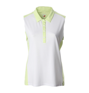 JRB Ladies 2022 Collection Golf Polo - White/ Lime