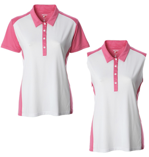 JRB Ladies 2022 Collection Golf Polo - White/ Pink